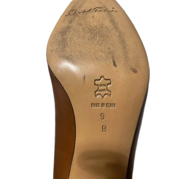 VTG 80s/90s David Evins Chestnut Leather Pumps Heels Shoes Made in Italy Sz 9B - Picture 4 of 10